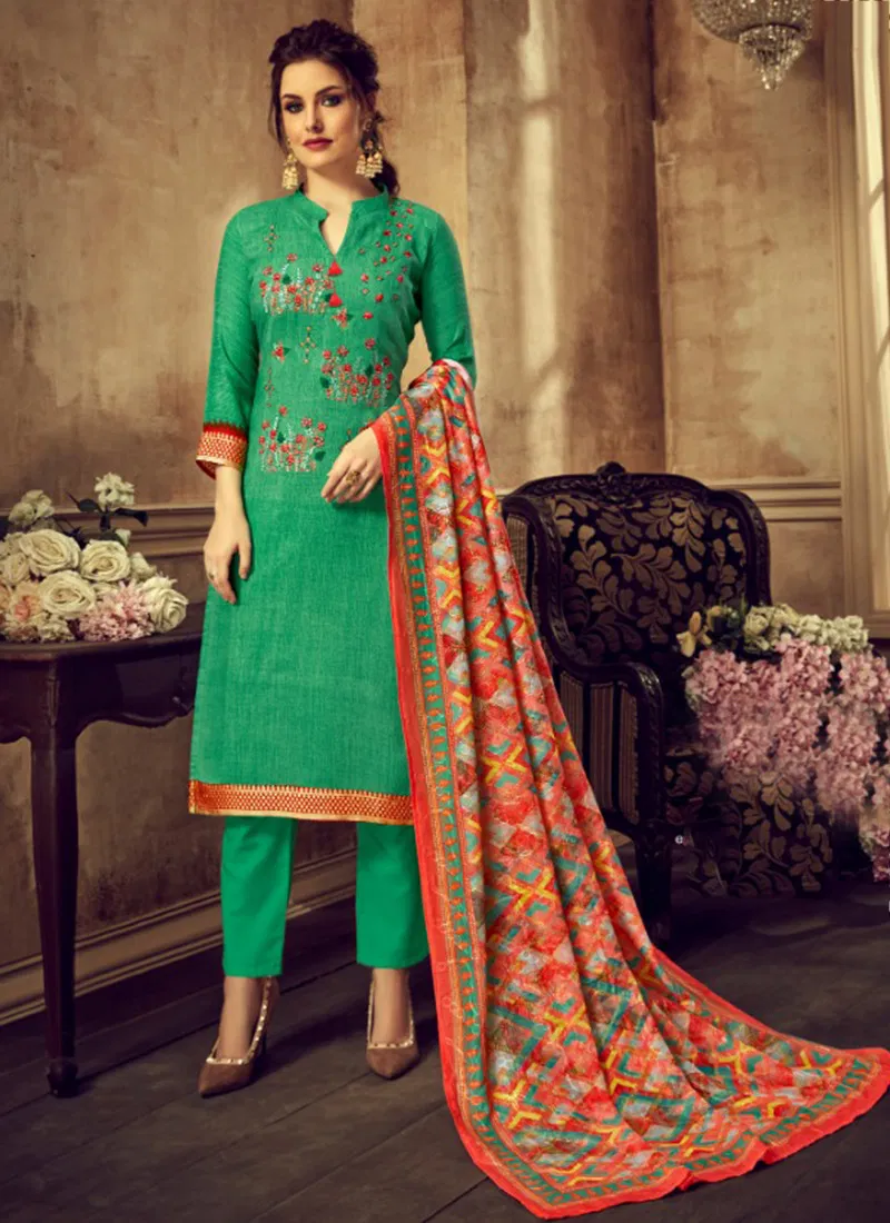 Wanya Cotton Designer Party wear Embroidered Salwar Suit Collection 381-001-008